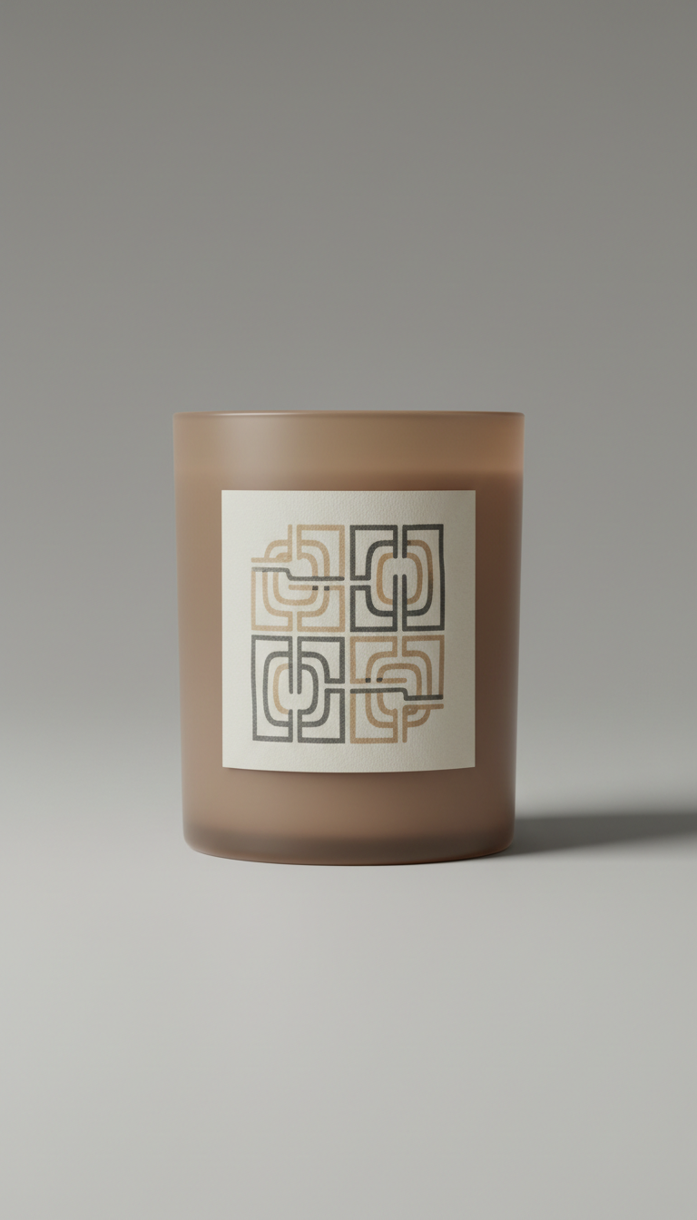 Warm Taupe Candle With Bespoke Label