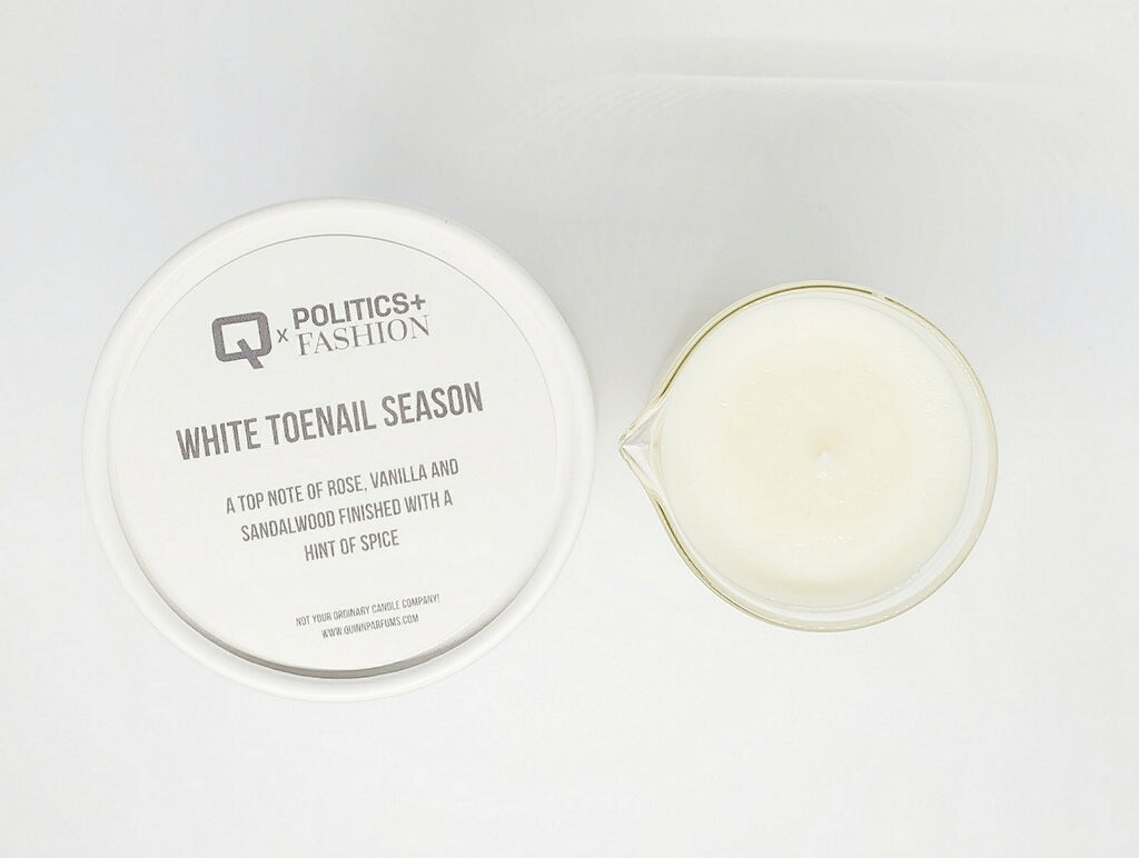Politics &amp; Fashion x Quinn Parfums           White Toe Nail Season